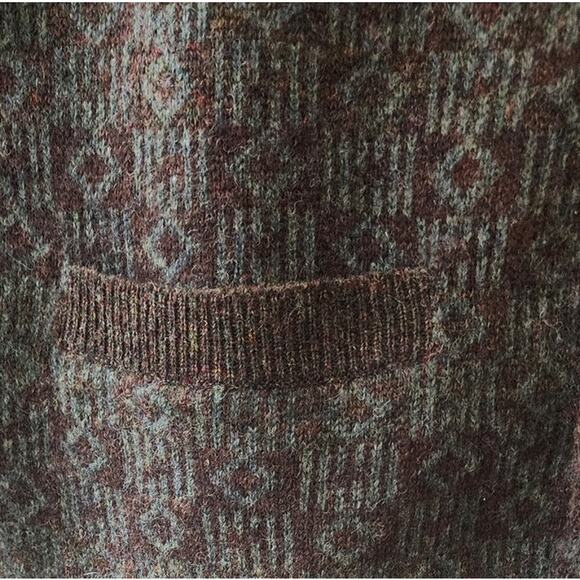 Traders Bay VTG 90's 100% Wool Brown and Gray Cable Knit Button Down Vest Men XL - Picture 4 of 9